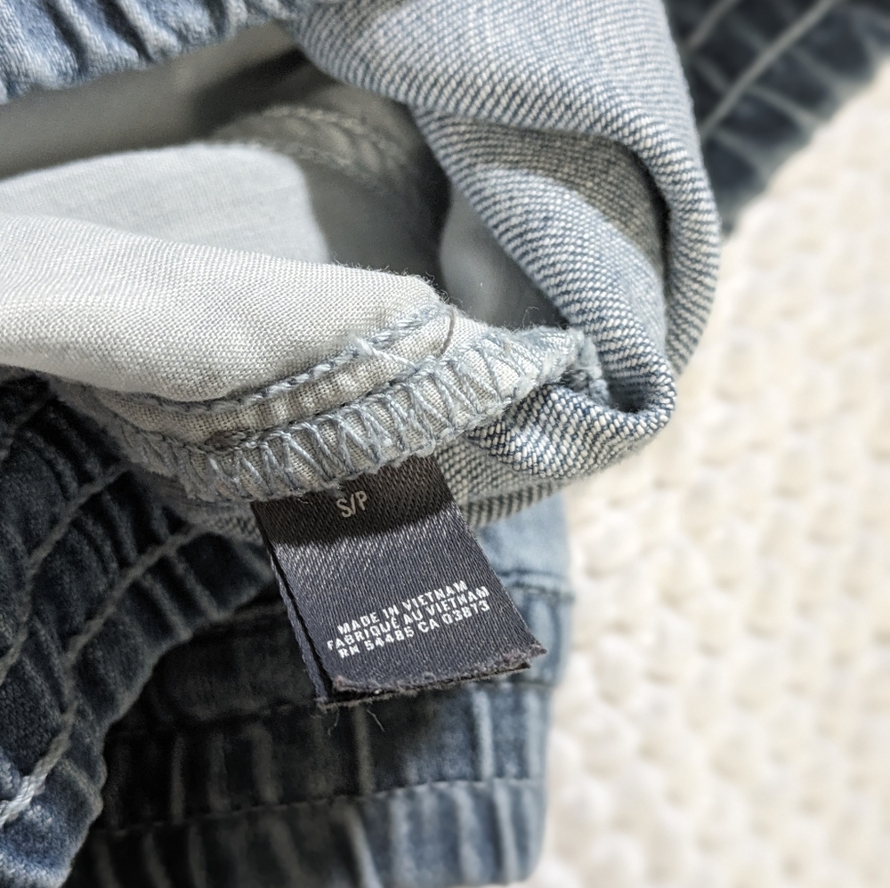 Aerie Pull-On Distressed Chambray Style Shorts - Picture 5 of 7
